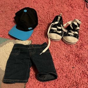Build a Bear stuffed animal outfit. Hat, pants, shoes.